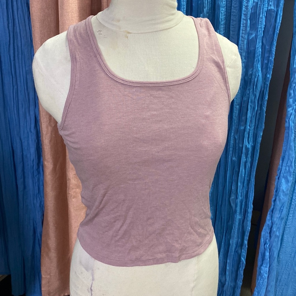Mauve ribbed tank top